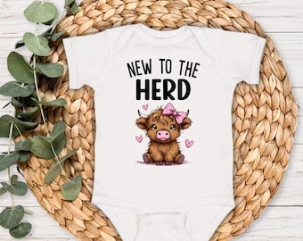 Highland Cow Baby Bodysuit: Western Newborn Gift