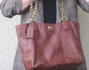 Vintage Coach EXCELLENT condition Brown leather tote shoulder bag purse large
