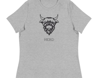 Women's Relaxed Wester T-shirt, Casual Country Tee, Comfy Western Tee, Herd Cattle Tee