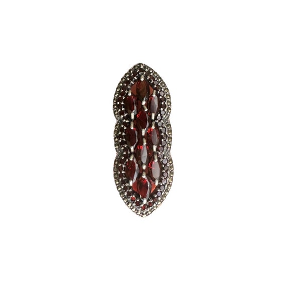 SILO Italian Sterling Silver Garnet Statement Ring - image 2