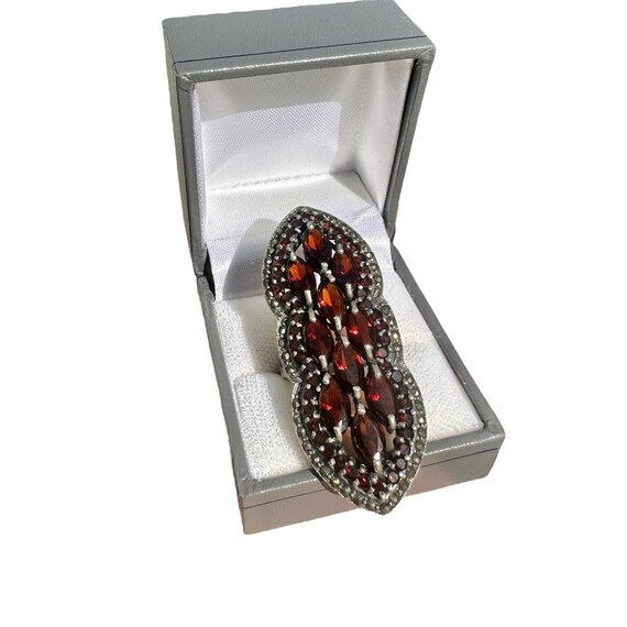 SILO Italian Sterling Silver Garnet Statement Ring - image 1