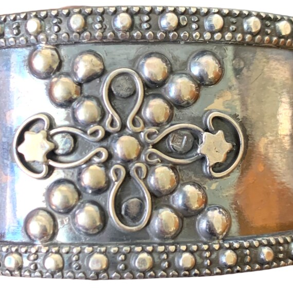 HEAVY Art Nouveau 800 Hallmarked Silver Wide Cuff… - image 5