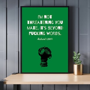 Dead Man&#39;s Shoes Film Poster | Quote from Movie | A4 & A3 Wall Art | British Cinema | Shane Meadows | Paddy Considine | &quot;It&#39;s beyond words&quot;
