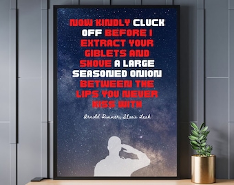 Red Dwarf TV show | A4 & A3 wall art poster | Arnold Rimmer quote | framing available | print or digital version | "Now kindly cluck off..."