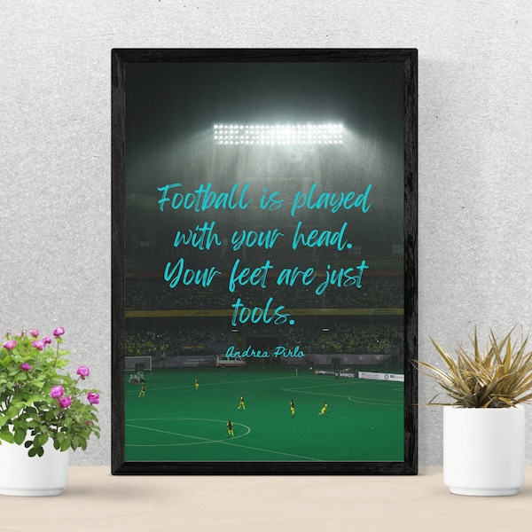 Football Legends Poster | Andrea Pirlo | A4 & A3 Wall Art | Soccer quote | Print or digital | Sports gift | Italy, Juventus, AC Milan