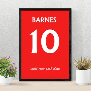 Football Legends Poster | John Barnes | A4 & A3 Wall Art | Soccer quote | Print or digital | Sports gift | Liverpool, England, Watford