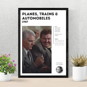 Minimalist film poster | Planes, Trains & Automobiles | A4 available | Comedy | John Hughes | Framed, print or digital download