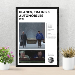 Minimalistische filmposter | Vliegtuigen, treinen en auto's | A4 beschikbaar | Komedie | John Hughes | Ingelijst, print of digitale download