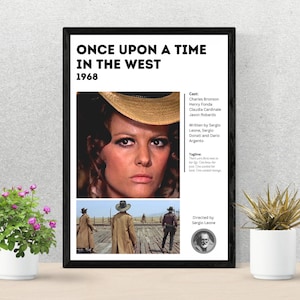 Minimalist film poster | Once Upon a Time in the West | 60s cinema | A4 available | Western | Framed, print or digital download |