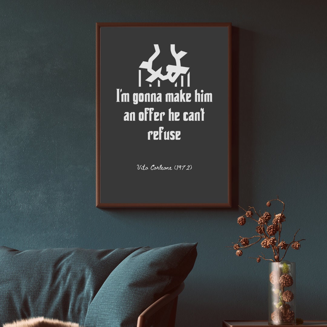The Godfather Film Poster Quote From Movie A4 & A3 Wall - Etsy