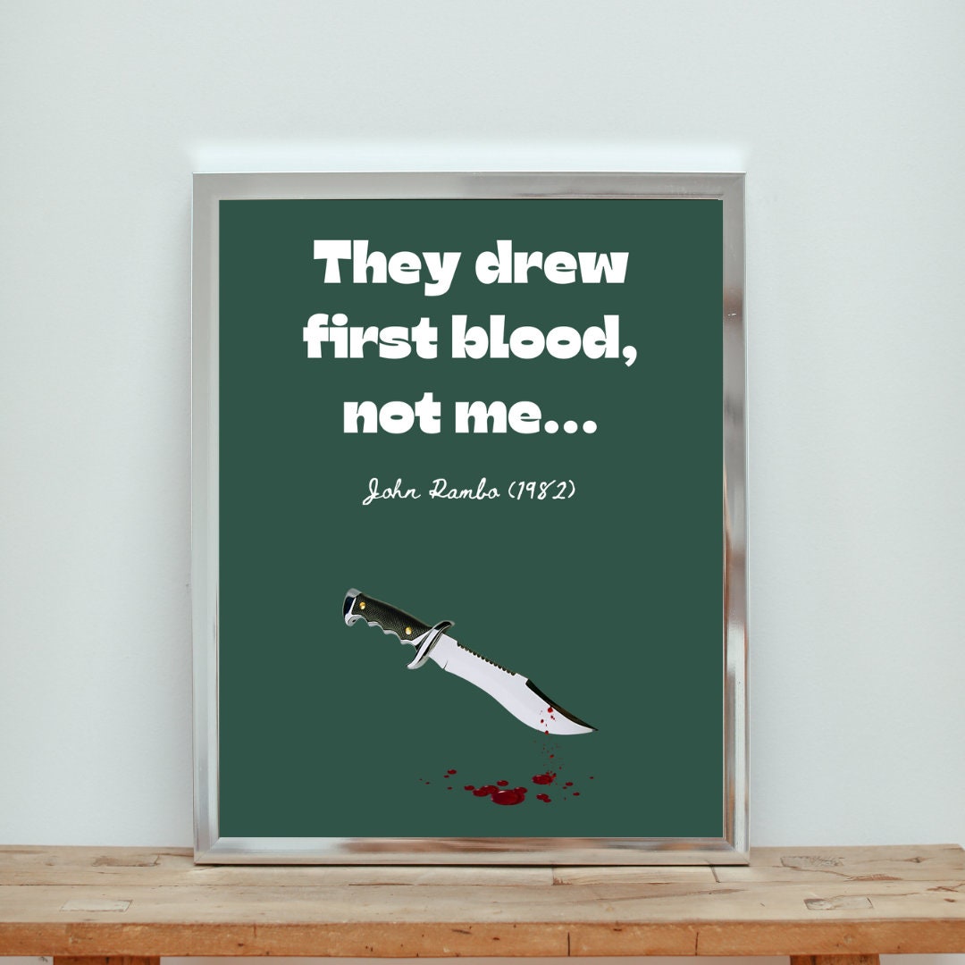 Rambo First Blood Film Poster Movie Quote A4 A3 Wall Art 80s 