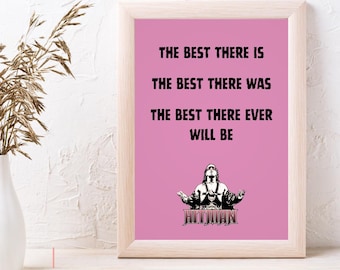 Bret Hitman Hart Poster | Wrestler | A4 & A3 Wall Art | WWE / WWF | &quot;The best there is, the best there was, there best there ever will be&quot;