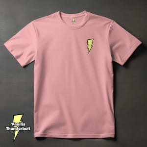 Pink Lightning Bolt T-Shirt – Bold Graphic Tee – Bright Electric Design – 100% Combed Cotton – Unisex Streetwear Shirt – Vibrant Pop Style