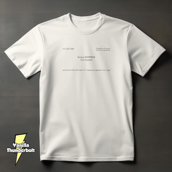 American Psycho Business Card T-Shirt – Patrick Bateman Cult Film Tee – Combed Cotton Unisex Shirt