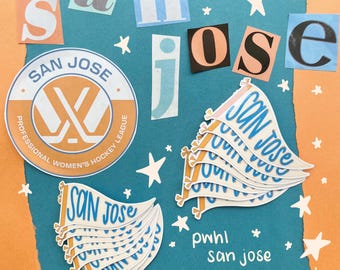 pwhl san jose pennant sticker!!