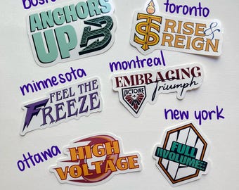 pwhl team stickers - women’s hockey! read description!!