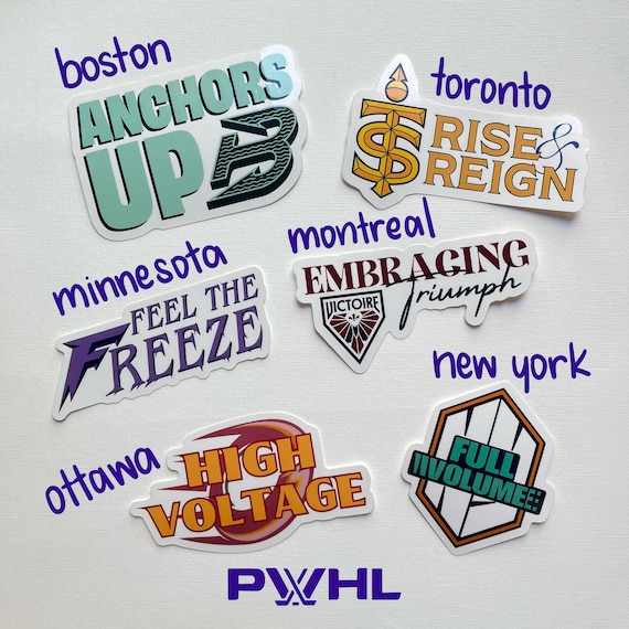 pwhl inaugural six team stickers - women’s hockey! read description!!