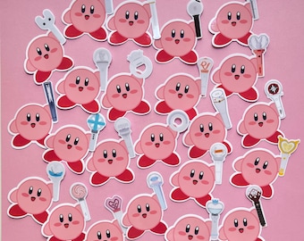 kirby kpop doodle lightstick stickers - stray kids, twice, bts, txt, itzy and more!