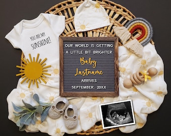 Sunshine Pregnancy Announcement, Rainbow Baby Announcement Pregnancy Digital, Spring Pregnancy Announcement, Summer Pregnancy Announcement