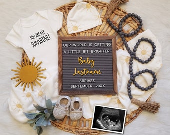 Sunshine Pregnancy Announcement, Pregnancy Announcement Digital, Baby Announcement Digital, Sunshine Baby Announcement, You Are My Sunshine