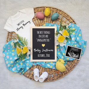 Unexpected Baby Announcement Digital, Easter Pregnancy Announcement, Unexpected Pregnancy Announcement, Baby Announcement Easter Digital