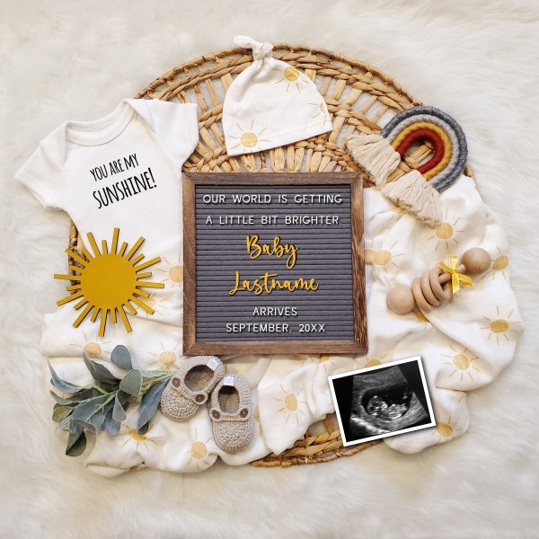 Sunshine Pregnancy Announcement, Sunshine Baby Announcement, Rainbow Baby Announcement, Pregnancy Announcement Rainbow, You Are My Sunshine