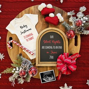 Christmas Baby Announcement, Digital Christmas Pregnancy Announcement for Social Media, Editable Template, Instant Download, December Baby