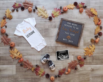 Thanksgiving Pregnancy Announcement/ Digital Pregnancy Reveal for Social Media/ Gender Neutral/ Editable/ Instagram/Baby Announcement