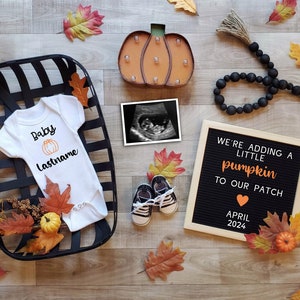 Fall Pregnancy Announcement/ Digital Pregnancy Reveal for Social Media/ Gender Neutral/ Editable/ Instagram/ Facebook/ Pumpkin Patch/ Autumn