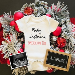 Christmas Pregnancy Announcement, December Digital Baby Announcement, Gender Neutral Christmas Pregnancy, Editable Template Instant Download