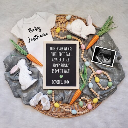 Easter Baby Announcement Digital Pregnancy Announcement Etsy