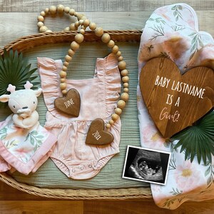 Anuncio de embarazo digital Niña, Anuncio de niña para redes sociales, Tarjeta de anuncio de niña Descarga digital, embarazo boho