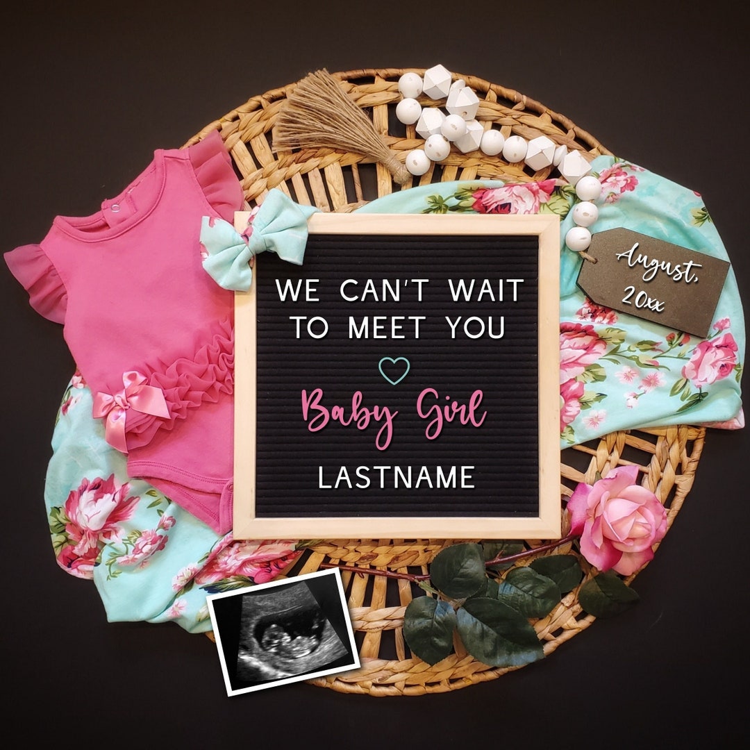 Gender Announcement Template, Gender Announcement Digital Girl Gender Announcement Template, Gender Announcement Digital Girl