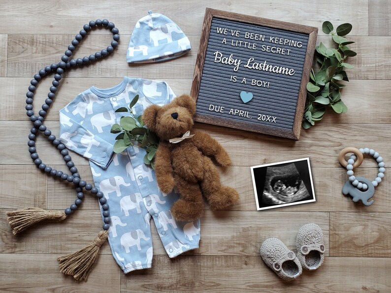 Digital Pregnancy Announcement Boy Boy Pregnancy Etsy