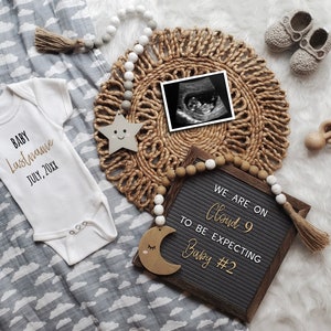 Second Baby Digital Pregnancy Announcement/ Social Media/ Gender Neutral/Pregnancy Reveal/ Instagram/ Facebook/ Letter Board Baby/ Editable