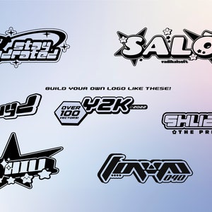 Build Your Own Y2K Logo DIY Template Bundle for 90s Design Apparel ...