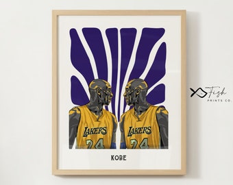 Kobe Bryant Digital Art Print | Lakers Abstract Wall Art | Basketball Legend Poster | Mamba | Lakers Print | Sports Fan Gift | NBA Legends