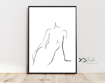 Woman Body Line Art Print, One Line Art, Downloadable art, Minimalist wall art, Abstract wall art, Printable wall art, Digital wall art