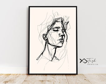Printable Art Design | Matisse Inspired Gallery Art Prints | Instant Download | Vintage Sketch Abstract line art | Abstract prints