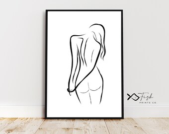 Minimalist Woman Body Line Art Print | Abstract One Line Drawing | Printable Modern Wall Art | Digital Download | Body Sketch | Contemporary