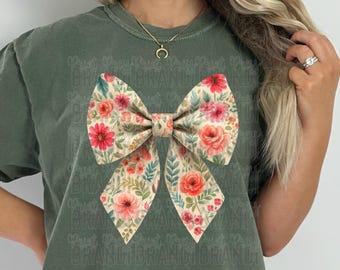 Floral Bow PNG, Coquette Print (Digital Download)