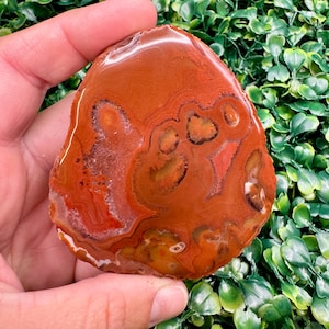 7.2oz Lake Superior Agate Slab (Half) – Resin Front & Raw Back
