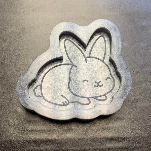 Bunny with Eyes Closed Smiling: Epoxy Resin Custom Silicone Mold