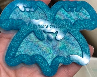 Holographic Bat Earring and Pendant: Epoxy Resin Custom Silicone Mold