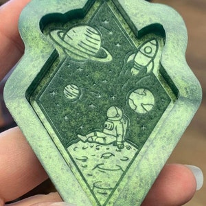 Astronaut Sitting On Moon in Space-Rocket, Saturn, Planets: Epoxy Resin Custom Silicone Mold