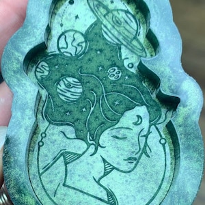 Goddess of the Moon with Planets of the Universe: Epoxy Resin Custom Silicone Mold
