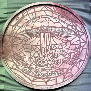 10&quot; Stained Glass Design Mushroom: Custom Silicone Mold for Epoxy Resin