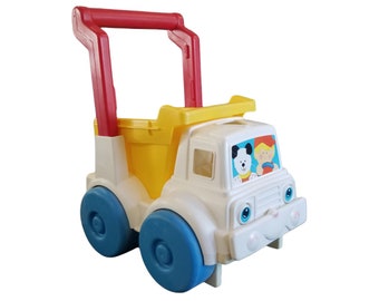 Vintage 1980's Fisher Price Pick Up N Go Walker Toy Dump Truck