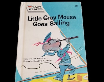 Petite souris grise fait de la voile - livre vintage