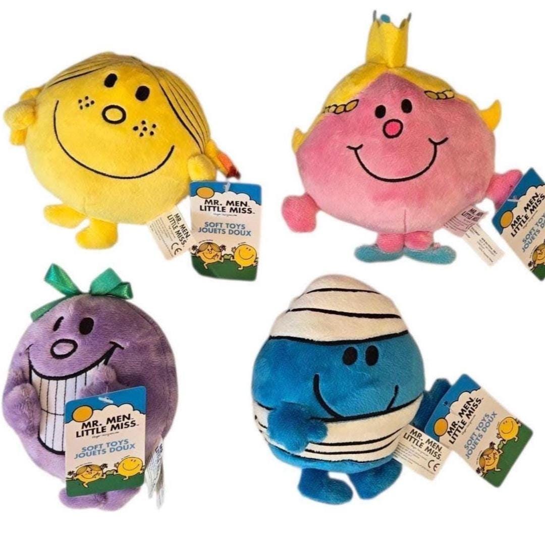ミスターメンとリトルミスのぬいぐるみ - オリジナルタグ付き - 高さ